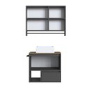 Ver imagem 5 de Conjunto para Banheiro Gabinete Suspenso 60cm com Toalheiro Cuba e Espelheira 80cm CJ8050.20 Preto/Mel/Grafite