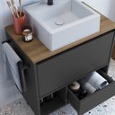 Ver mais imagens de Conjunto para Banheiro Gabinete Suspenso 60cm com Toalheiro Cuba e Espelheira 80cm Cj8050.20