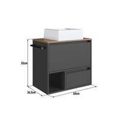 Conjunto para Banheiro Gabinete Suspenso 60cm com Toalheiro Cuba e Espelheira 80cm Cj8050.20 - 6