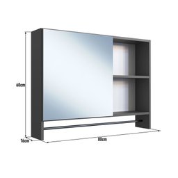 Conjunto para Banheiro Gabinete Suspenso 60cm com Toalheiro Cuba e Espelheira 80cm Cj8050.20 - 13