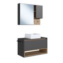 Ver imagem 3 de Conjunto para Banheiro Gabinete Suspenso 80cm com Toalheiro Cuba e Espelheira Cj8060.10