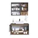 Ver imagem 2 de Conjunto para Banheiro Gabinete Suspenso 80cm com Toalheiro Cuba e Espelheira Cj8060.10