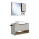 Ver imagem 3 de Conjunto para Banheiro Gabinete Suspenso 80cm com Toalheiro Cuba e Espelheira CJ8060.10 Bege/Mel/Arenas