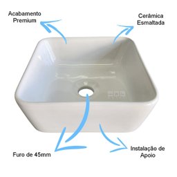 Cuba de Apoio Quadrada Branca 30x30m Dotec com Valvula Click - 4