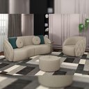 Ver imagem 2 de Sofá 3 Lugares para Sala Living Olimpo 288 Cm M03 Linho Bege Lyam Decor