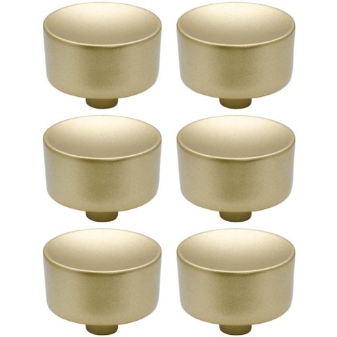 Kit 6 Puxadores 194 Yuma Ponto Dourados para Móveis Armários e Gavetas