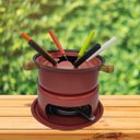 Ver imagem 3 de Panela de Fondue 11 peças Inox Queijo ou Chocolate CASAMBIENTE FD214 Preto