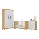 Ver imagem 2 de Quarto de Bebê Completo com Berço 3 em 1 para Colchão 130x60cm Aurora Multimóveis Mp4556