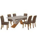 Ver imagem 2 de Mesa de Jantar Yasmin 180cm Tampo Mdf Vidro Canto Copo com 6 Cadeiras Carol