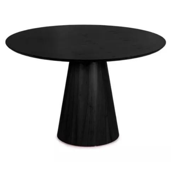 Mesa de Jantar Cone Redonda 90 Cm Base Madeira Ebano Tampo Ebano Linn Design Decor - 2