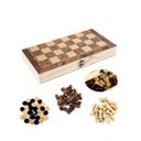 Ver imagem 3 de Tabuleiro Grande Imantado Madeira 3 em 1 Xadrez Damas Gamão