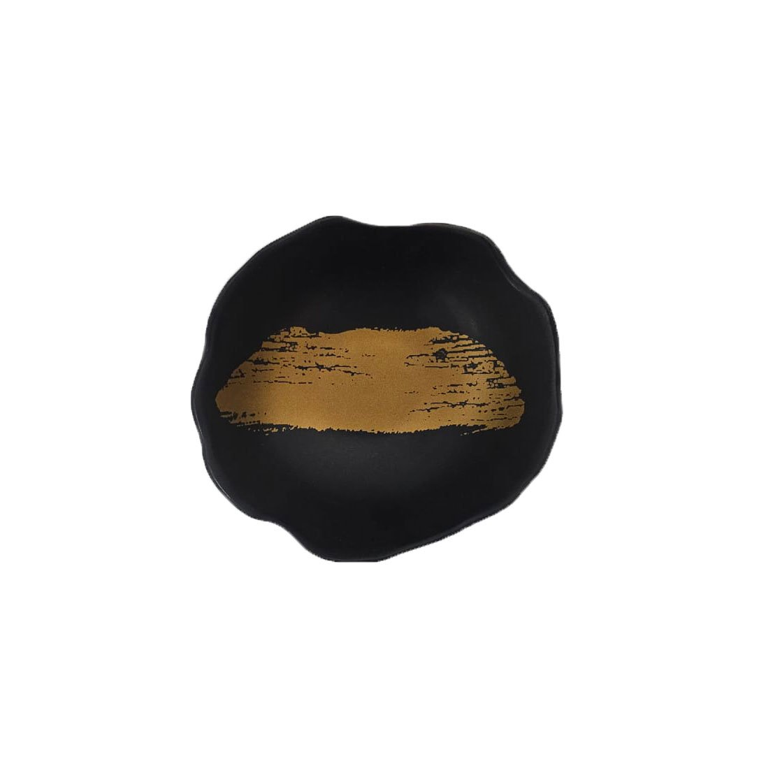 Tigela Bowl Preto Dourado Ceramica Fosco Stone Gold 2un - 2