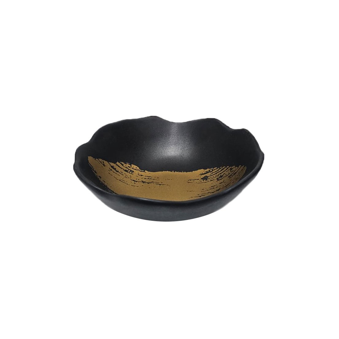 Tigela Bowl Preto Dourado Ceramica Fosco Stone Gold 2un - 4