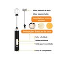 Ver imagem 3 de Kit Mini Mixer Elétrico Recarregável de Mão Multiuso para Bebidas e Ovos 3 Velocidades