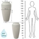 Ver imagem 3 de Vaso Persa Redondo Alto 78 (64,5l) Cor Cimento Nutriplan