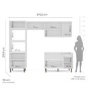 Ver imagem 5 de Cozinha Pérola Completa Modulada 4 Peças Torre Quente Basculante Aéreo 3 Portas e Balcão 2 Gavetas 3 Portas Yescasa Cinza/Branco