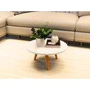 Ver imagem 1 de Mesa de Centro e Lateral Apoio para Sala Tripe Redonda Retro