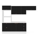 Ver imagem 3 de Cozinha Pérola 4 Peças Torre Quente Aéreo 3 Portas e Balcão 2 Gavetas 3 Portas com Tampo