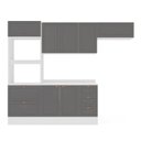 Ver imagem 3 de Cozinha Pérola 4 Peças Torre Quente Aéreo 3 Portas e Balcão 2 Gavetas 3 Portas com Tampo