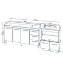 Ver imagem 6 de Armário Balcão Gabinete de Pia 140 Cm Carine e Balcão para Fogão Cooktop 4 Bocas e Forno Elétrico Ev