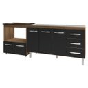 Ver imagem 4 de Armário Balcão Gabinete de Pia 140 Cm Carine e Balcão para Fogão Cooktop 4 Bocas e Forno Elétrico Ev