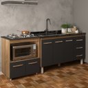 Ver imagem 3 de Armário Balcão Gabinete de Pia 140 Cm Carine e Balcão para Fogão Cooktop 4 Bocas e Forno Elétrico Ev