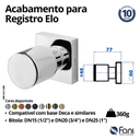Ver imagem 4 de Acabamento Registro Base Deca 3/4 Elo 509bk480 Preto Fosco Fani