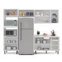 Ver imagem 6 de Cozinha Pérola 4 Peças Torre Quente Basculante Aéreo 3 Portas e Balcão 2 Gavetas 3 Portas com Tampo Yescasa Cinza/Branco