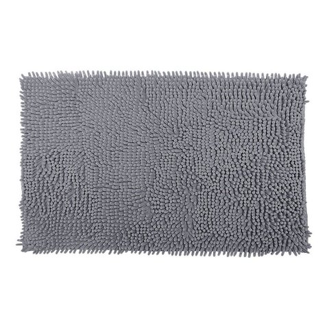 Tapete Banheiro Bolinha Antiderrapante 58cm X 38cm Chumbo