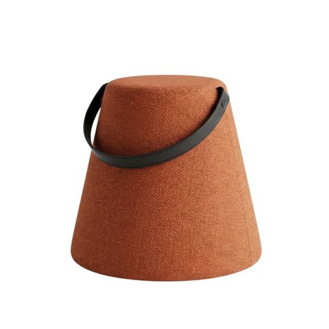 Ancona Puff Decorativo Cônico Moderno Estofado Versátil Hope Linho Terracota
