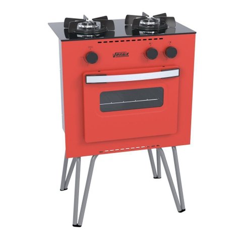 Fogão Portátil 2 Bocas Venax Mini Cook Glp Vermelho