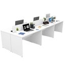 Ver imagem 4 de Estação de Trabalho Mesa Plataforma Escritório 1200x600 6 Lugares Branco