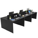 Ver imagem 2 de Estação de Trabalho Mesa Plataforma Escritório 1200x600 6 Lugares Preto