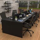 Ver imagem 1 de Estação de Trabalho Mesa Plataforma Escritório 1200x600 6 Lugares Preto