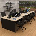 Ver imagem 2 de Estação de Trabalho Mesa Plataforma Escritório 1200x600 6 Lugares