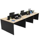 Ver imagem 2 de Estação de Trabalho Mesa Plataforma Escritório 1200x600 6 Lugares Preto/Carvalho