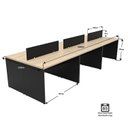 Ver imagem 5 de Estação de Trabalho Mesa Plataforma Escritório 1200x600 6 Lugares