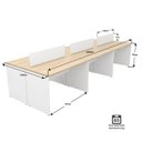 Ver imagem 3 de Estação de Trabalho Mesa Plataforma Escritório 1200x600 6 Lugares