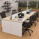 Ver imagem 1 de Estação de Trabalho Mesa Plataforma Escritório 1200x600 6 Lugares