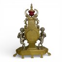 Ver imagem 6 de Trio de Relógio Clássico com Objetos Decorativos Vermelho com Dourado 58x44x19cm e 38x20x13cm