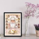 Ver imagem 2 de Quadro Guru Nanak Dev ji 24x18cm - com vidro:Madeira branca