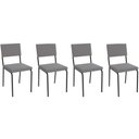 Ver imagem 1 de Cadeira de Cozinha Zaria 2c128 Kit 4 Un Preto Fosco Cinza A050 Suede Suede