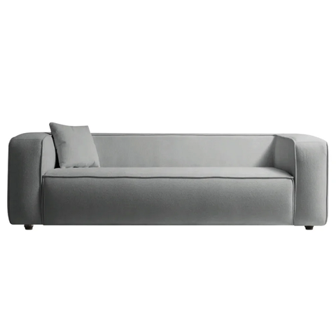 Sofá Cecília Orgânico 2 Lugares 160cm Sala de Estar Bouclé Cinza - Incasa Decor