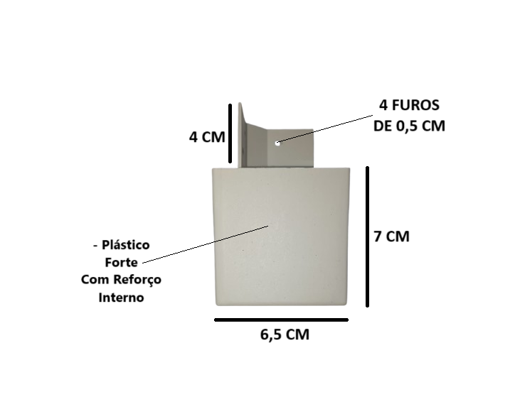 Kit 6 Pés Guarda Roupas Cômodas C/ Parafusos Branco Fox - 2