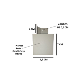 Kit 6 Pés Guarda Roupas Cômodas C/ Parafusos Branco Fox - 2