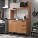 Ver imagem 1 de Cozinha Compacta Sofia 4 Portas e 3 Gavetas Marrom/Freijó
