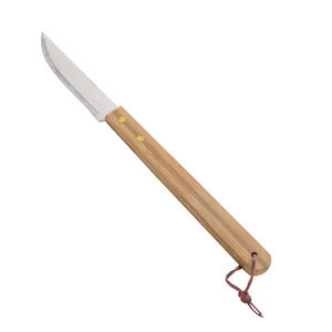 Faca Para Churrasco Aço Inox Com Cabo de Bambu Lyor