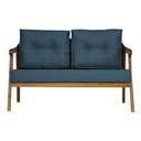 Ver imagem 1 de Namoradeira Vitoria Base Reforçada Luxo Corino Azul Marinho