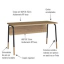 Ver imagem 6 de Mesa Escrivaninha Organica Home Office Flexus 136cm Hanover E Preto