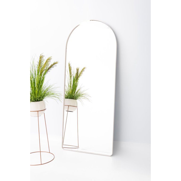 Espelho Grande Base Reta com Moldura Metal Corpo Inteiro 170 X 70 Cm Industrial